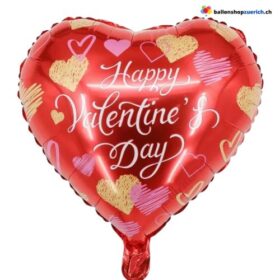 Happy Valentine's Day Herz Folienballon Rot