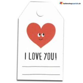 I Love You Ballon Karte Weiss Rot