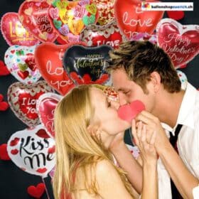 Riesiges Herz Luftballon Set 24 Stück "Valentinstags-Feuerwerk der Liebe"