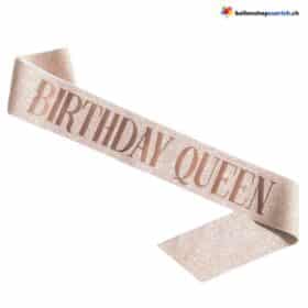 Birthday Queen Bow Sash Champagne Birthday Sash Party Decoration