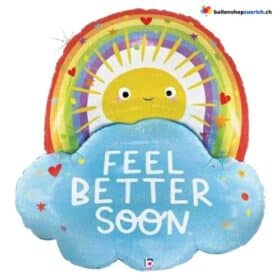 Feel Better Soon! Sonne - Gueti Besserig - gute Besserung - Spital Genesung Krankheit Unfall Genesung Sonne Luftballon Heliumballon