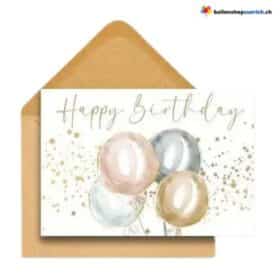 Biglietto di auguri di buon compleanno "Palloncini" con busta