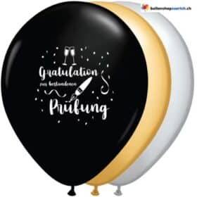5 Stück Set Luftballons GRATULATION ZUR BESTANDENEN PRÜFUNG Congrad Gratulation Heliumballon Abschluss Herzlichen Glückwunsch Abschlussfeier Prüfung Matura Studium
