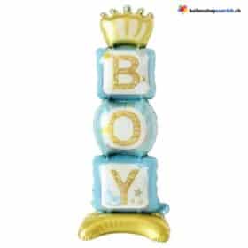 Babyshower Geburt Spital Dekoration Boy Krone Stand Luftballon Party Folienballon