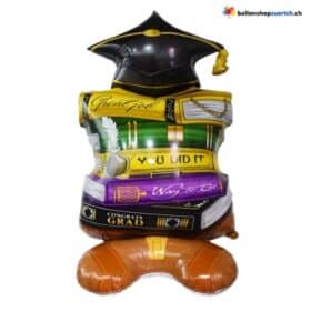 Luftballon CONGRADUATION Stand Folienballon Bücher Cert Congrad Gratulation Ballon Abschluss Glückwunsch Abschlussfeier Prüfung Matura Studium