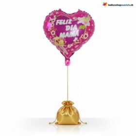 Muttertag Ballon Herz Feliz Dia Mama Pink Blumen