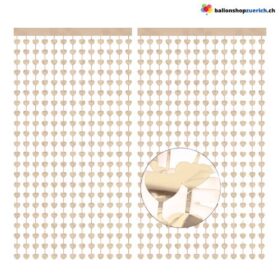 2er Set Champagner Gold Herze Vorhang Lametta Hochzeitsdekorationen Valentinstag Champagner Gold Herz