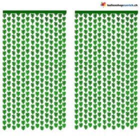 2er Set Grüne Palmenblätter Girlanden Vorhänge tropische Palmblätter Lametta Kulissen Folienfransenbanner für Wild One, Safari.jpg