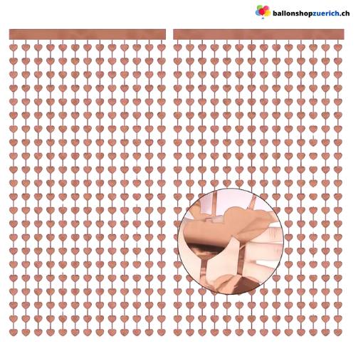 2er Set Rosegold Herze Vorhang Lametta Hochzeitsdekorationen Valentinstag Rosegold Herz Banner Girlande Liebe Vorhang Hochzeit Dekor.jpg
