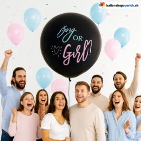 Gender Reveal Ballon mit Konfetti für Baby Shower