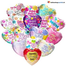 Muttertag Luftballone Herz 10 Stück Set Gemischt – Folie Heliumballone