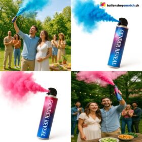Gender Reveal Party Baby Shower Color Smoke Pulver Rauch Spray