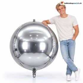 Riesenballon XXXL Silber Kugel Folienballon 140 cm