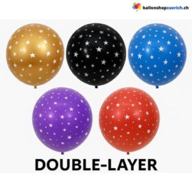 Set 5 Stück Sternen Doppel Layer Glänzende Ballons Latex Luftballons