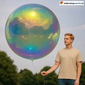 Palloncino in foil XXL iridescente 140 cm effetto arcobaleno
