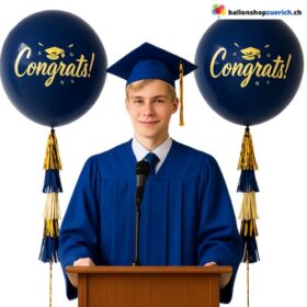 Set 2 Grosse Latex Kautschuk Ballons mit Tassels