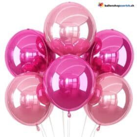 6er Ballonstrauss Rosarot Pink