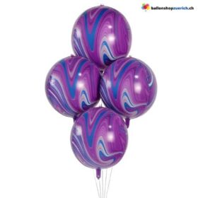 Agate Violett runde 55cm Heliumballons Premium Folienballons für edle Deko Luftballon