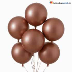 Bronze Braun Metallic runde 55cm Heliumballons Premium Folienballons für edle Deko Luftballon