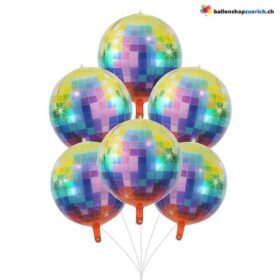 Discokugel Bunt Color 55cm Heliumballons Premium Folienballons für edle Deko Luftballon