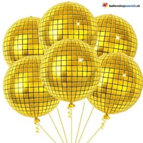 Discokugel Gold runde 55cm Heliumballons Premium Folienballons für edle Deko Luftballon
