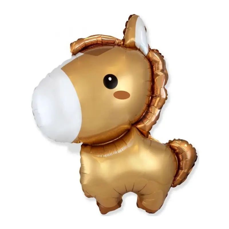 Palloncino in lamina pony cavallo marrone cucciolo di cavallo