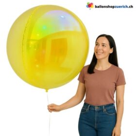 Gelb fluorisierend XXL Folienballon 120 cm Riesenballon
