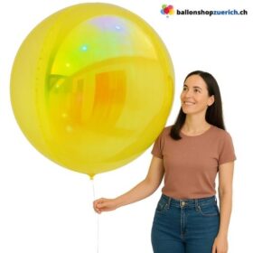 Gelb fluorisierend XXL Folienballon 140 cm Riesenballon