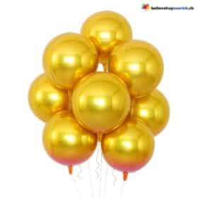 Ballons ronds dorés de 55 cm gonflés à l'hélium, ballons en aluminium de qualité supérieure pour une décoration élégante