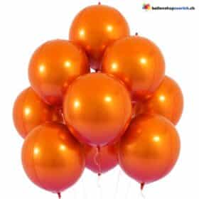 Ballons ronds Grandient Orange de 55 cm gonflés à l'hélium, ballons en aluminium de qualité supérieure pour une décoration élégante