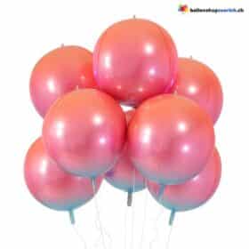 Ballons ronds Grandient Pink de 55 cm gonflés à l'hélium, ballons en aluminium de qualité supérieure pour une décoration élégante