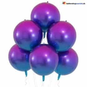 Ballons ronds à l'hélium Grandient Violet de 55 cm, ballons en aluminium de qualité supérieure pour une décoration élégante