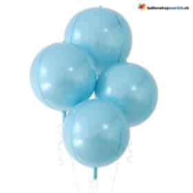 Globos de helio redondos de 55cm de color azul claro, globos de aluminio premium para una decoración elegante