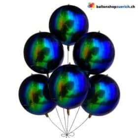 Переливающийся желто-зелено-голубой шар, круглый, 55 см, для наполнения гелием