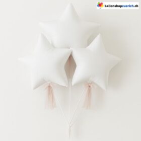Luftballon Grosser Stern Matt Weiss Folie Heliumballon