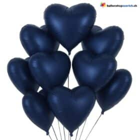 Luftballon Herz Metall Blau