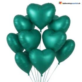 Luftballon Herz Metall Grün
