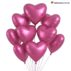Luftballon Herz Metall Pink