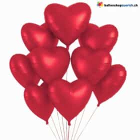 Luftballon Herz Metall Rot Medium Folie Heliumballon – Liebe Hochzeit Geburtstag Party Luftbal