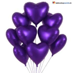 Luftballon Herz Metall Violett Medium
