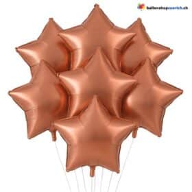 Luftballons Bronze Braun Medium Set 10 Stück Sterne Folie Heliumballons