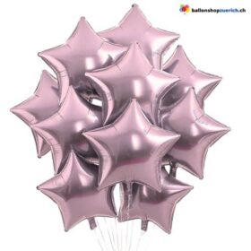 Luftballons Hell-Lila Medium Set 10 Stück Sterne Folie Heliumballons