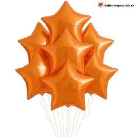 Luftballons Kupfer Orange Stern Medium Set 10 Stück Folie Heliumballons