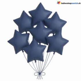 Metallic Dark Blue Medium Star Foil Helium Balloons