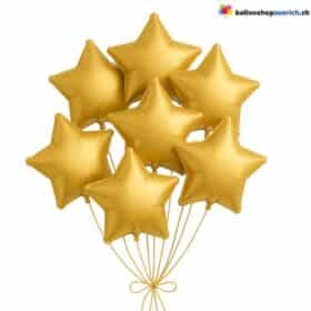 Luftballons Metallic Gold Medium Sterne Folie Heliumballons