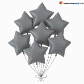 Palloncini in lamina di elio a forma di stella media grigio metallizzato