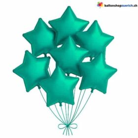Luftballons Metallic Grün Medium Sterne Folie Heliumballons
