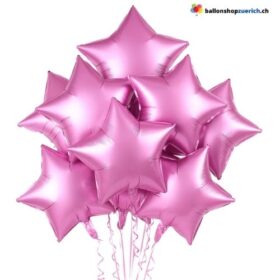 Luftballons Metallic Pink Medium Sterne Folie Heliumballons