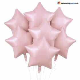 Luftballons Pastell Pink Medium Sterne Folie Heliumballons