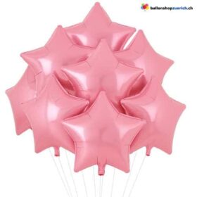 Luftballons Pink Stern Medium Set 10 Stück Folie Heliumballons